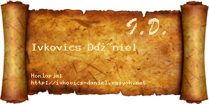 Ivkovics Dániel névjegykártya